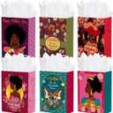 Sweetude 24 Pcs African American Mother's Day Gift Bags with Tissue Paper, Happy Mother's Day Paper Bags with Handle for Black Women Mom Holiday Birthday Party Favors