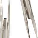 Comimark 2 PCS Eyebrow Tweezers Stainless Steel With LED Light Anti-static Eyelash Eyebrow Clamps Hair Removal Tweezers Profession Makeup Tools