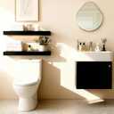 Floating Shelves for Wall,Over The Toilet Storage Cabinet-Set of 2 Black 24 Inch.Wall Shelves for Bathroom,Bedroom,Living Room,Kitchen-Modern Helf Display Organizer&Decor(Black,2pcs)