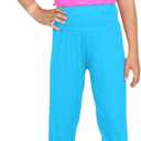 SXME MIGHT SAY Kids' Loose-Fit Harem Pants for Girls  Casual Baggy Trouser for Sports & Dance (Blue)