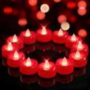 LED Candles, 24 Pack Tea Lights Candles Battery Operated, Flameless Tealight Candle, Realistic Tea Lights for Halloween Christmas Party Decor -D 1.5 x H 1.25-Red
