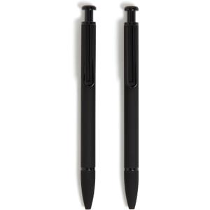 U Brands Midnight Monterey Ballpoint Pens, Set of 2, Soft Touch, Painted Black Details, Bold (1.0 mm) Point, Black Ink