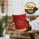 PAMI Hot Coffee 12oz Paper Cups -Disposable Take-Away Coffee Cups For Hot Drinks- Single-Use Paper Glasses For Espresso, Hot Chocolate, Tea- Cute To-Go Hot Beverage Drinking Cups (50 Count)