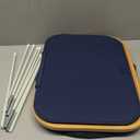 LONBET Laundry Basket with Lid, Made from Breathable Fabric | Aesthetic Clothes Hampers for Laundry with Side Handles & Sturdy Bamboo Frame (26 Gallons - Single, Blue)