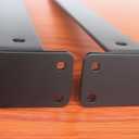 8 Pack - 16 inch Black Hidden L Shelf Bracket (1/5 Inch Thicked) Iron Floating Shelf Brackets Rustic Industrial Metal Brackets for Shelf Support