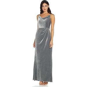 Adrianna Papell Women's Cowl Neck Velvet Gown, Silver , 4 Adrianna Papell Women's Cowl Neck Velvet Gown, Silver , 4