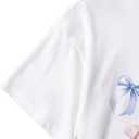 Girl's Bow Graphic Tees Crew Neck Short Sleeve Summer T Shirts Preppy Cute Clothes for Girls
