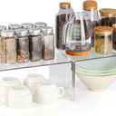 Acrylic Cabinet Organizer, Shelf Organizer, Set of 2 Spice Organization for Cabinet, Spice Rack, Stackable Kitchen Countertop Organizer | Cupboard, Pantry Shelves, and Storage Space Saver