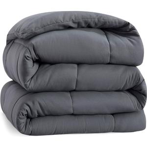 Casa Platino Full Comforter - Ultra Soft Bed Comforter Full Size, Quilted Duvet Insert with Corner Tabs, Cozy Warm Comfortable Down Alternative Bedding - Grey
