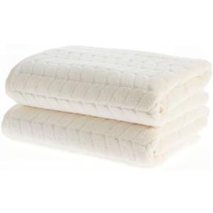 BAGNO MILANO Turkish Cotton Bath Towels, Hand Towels - Soft Plush Jacquard Collection - Highly Absorbent Towel Set (Cream, 2 pcs Bath Towel Set)