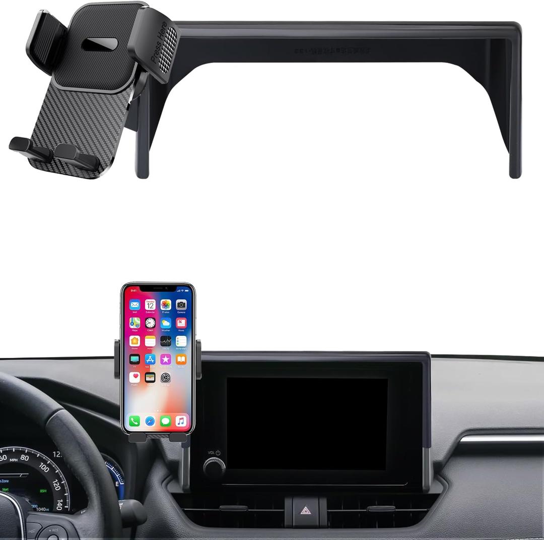 Car Phone Holder for Toyota RAV4 / RAV4 Hybrid 2019-2025 Accessories 7/8 Inch Screen Fixed Clip Cell Phone Mount Hands-Free 360 Degree Rotation