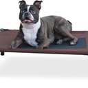 K&H Pet Products Outdoor Elevated Dog Cot, Breathable Cooling Elevated Cot Hammock Pet Bed for Medium Dogs, Washable Mesh Cover, Raised Metal Frame, Collapsible, Portable - Medium 32 X 25 Chocolate