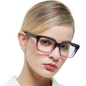 MARE AZZURO Bifocal Reading Glasses Women Oversized Blue Light Blocking Readers, +1.0 