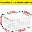 Kitchen Wire Baskets Farmhouse Decor Metal Food Storage Organizer,Household Refrigerator Bin with Built-in Handles for Cabinets, Pantry,Bathroom 4 Packs (white)