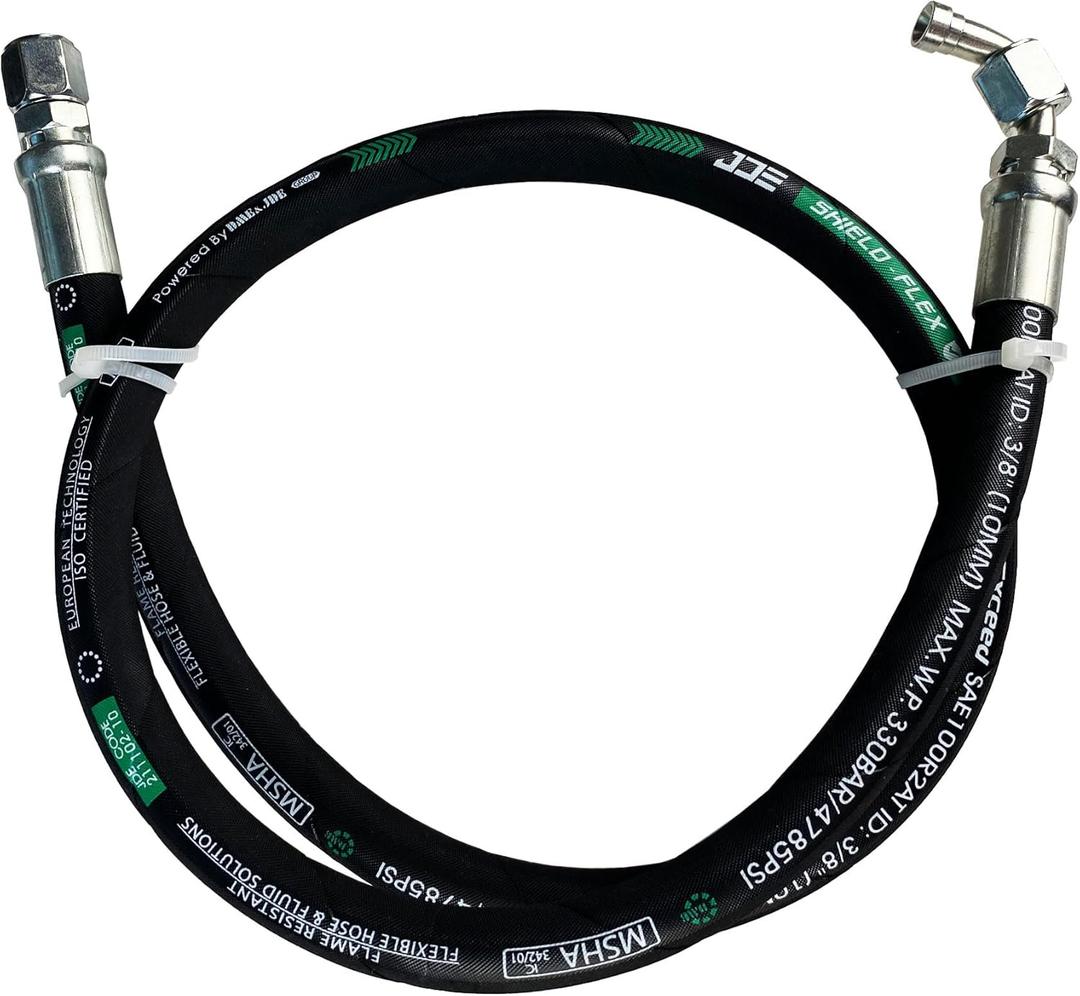 Haichy 26711-12-12-RW Hydraulic Hose Swivel Assembly 3/4 Hydraulic Hose with Female JIC X90 Female JIC, 48IN,3118 psi