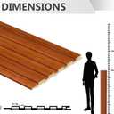 WPC Slat Wall Panels, Stylish Interior Decor Slat Paneling for Living Room, Bedroom,TV Background Wall, 48 x 6.3 Inch,16-Pack,Teak