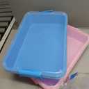 Sensory Bin Sand Tray with Lid for Toddlers 2 Pcs 15in Portable Sandbox Toy Large Plastic Tray for Kids 3 4 5 6 Fill with Sand, Water, Beads, and More (Pink + Blue)