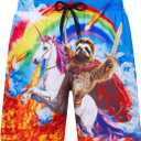 uideazone Men Swim Trunks Drawstring Elastic Waist Quick Dry Beach Shorts with Mesh Lining Swimwear Bathing Suits (M)