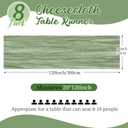 8 Pack Sage Green Cheesecloth Table Runners 20x120 Inch Gauze Table Runner Cheese Cloth 10FT Green Table Runner Rustic Sheer Runner for Wedding Baby Shower Birthday Party Table Decor