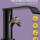 Homevacious Matte Black Waterfall Bathroom Faucet for Sink 3 Hole 8 Inch Widespread Bathroom Sink Faucets with Pop-up Drain Supply Lines Stainless Steel 2-Handle Bathroom Sink Faucet for Bath Vanity