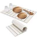 Large Dish Drying Mat for Kitchen Counter, 25"x16"Foldable Absorbent Water PU Leather with Diatomaceous Earth Mat, Quick Drying Mat for Any Countertop (White)