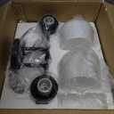 Emak 2-Light Vanity Light, Modern Farmhouse Black Bathroom Fixture Over Mirror With Milk Glass Shade, VL122-BK-ML-2