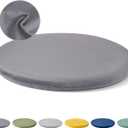 14Inch Bar Stool Cushions,Round Memory Foam Seat Cushion,Anti Slip Circle Stool Cushions,Detachable Chair Cushion,Fabric Soft Chair Pad for Office Dining Kitchen Living Room Dark Grey