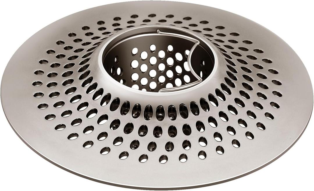 LEKEYE Shower Drain Hair Catcher/Bathroom Drain Cover/Bathtub Drain Strainer/Shower Stall Drain Protector(Brushed Nickel)