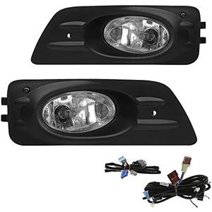Driving Fog Lights Lamps Replacement for Honda Accord Sedan 4 Door 2006 2007 with H11 12V 55W Halogen Bulbs & Switch and Wiring Kit (Clear Lens)
