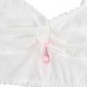 WDIRARA Women's Plus Size Lace Trim Ruched Underwire Lingerie Set Bralette and Panty Set (White, L)