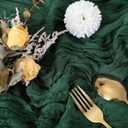 12 Pack Emerald Green Cheesecloth Table Runner 10FT Cheese Cloth Boho Gauze Fabric Table Runner 35 x 120 Inch Rustic Sheer for Holiday Wedding Decor Baby Shower Party Decoration
