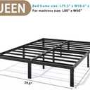 LUMUNANCE Metal Bed Frame Queen Size - 12 Inch Heavy-Duty Queen Platform Bed Frame No Box Spring Needed, Easy Assembly, Noise-Free, Sturdy Mattress Foundation, Underbed Storage Space