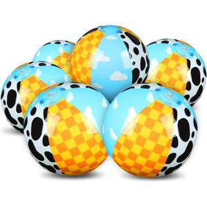 Hollowfly 12 Pack Toy Inspire Game Themed Beach Ball for Kids 7.87" Bulk for Summer Pool and Beach Game Gifts Two Infinity and Beyond Birthday Party Supplies End of The Year Class Decoration Favor (Cartoon)