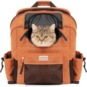 ROCKBROS Bike Dog Carrier Cat Backpack Carrier & Backpack for Small Pets - Breathable, Secure, & Convenient Storage, Fits Pets Up to 14 lbs, 21L Capacity,Yellow