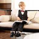 GINNI Boys Dress Shoes Formal Oxfords Wedding Church Uniform Shoes for Toddler/Little/Big Kid, US 7