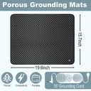 Grounding Mat, 15.7x19.6IN Breathable Grounding Mat for Feet Grounding Pad with Air Holes Reduce Inflammation and Stress with 15 Ft Grounding Cord