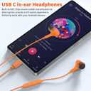 USB C Headphones Wired Earbuds for iPhone 17 16 Pro Max 15 for Samsung S26 S25 Ultra S24 S23 Wired Headphones,Corded USB Type C Earphones with Microphone& Remote for iPad 10 11th Pixel 10a 9 9a,Orange