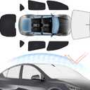 Sunsdrew 8PC Window Shades for Tesla Model Y 2020-2025,Full Windshield Side Window Shades Cover for Model Y Accessories,Privacy&Cooling for Camping,Travel,Heat&UV Blocking