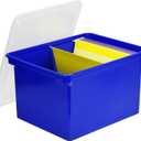 Storex Portable File Tote, 18.5 x 14.25 x 10.88 Inches, Letter/Legal, Blue (61554A01C)
