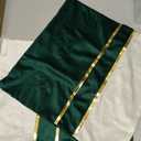 WACOMECO Velvet Throw Pillow Covers - Pack of 2 Soft Decorative Cushion Covers Cases with Gold Leather for Sofa Bedroom Livingroom Car, 18 x 18 in, Dark Green and White