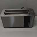 Mueller UltraToast Full Stainless Steel Toaster 4 Slice, Long Extra-Wide Slots for Bagels and Waffles, 6 Browning Levels, LED Display, Cancel/Defrost/Reheat Functions & Removable Tray, Kitchen Gadgets