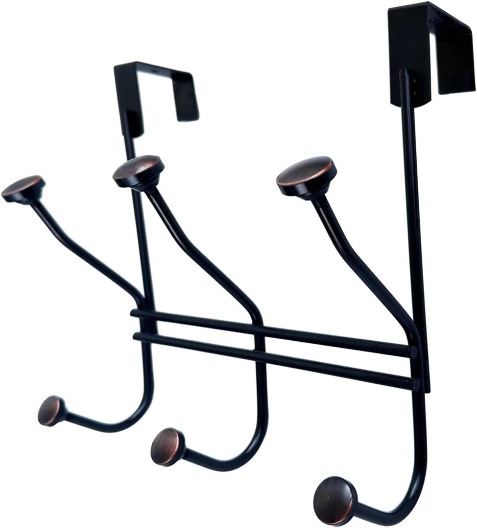 Over The Door Hooks, Coat Racks for Hanging Clothes Hat Towel (Oil Rubbed Bronze, 1pcs)