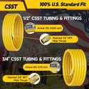 CSST Gas Line 70Ft 3/4'', Professional Underground Flexible Gas Line with 2 Brass NPT Fittings & Gloves, Contractor-Grated Stainless Steel Propane Hose for Grill, Heater, RV Conversion