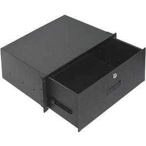 RIVECO 4U Locking Server Cabinet Case 19 Rack Mount Drawer Lockable Deep Rack Drawer Black