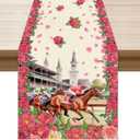 XCHI Kentucky Churchill Downs Roses Horse Rcing Table Runner Table Decorations for Party Home Kitchen Dining Holiday Decor 13x72 Inch
