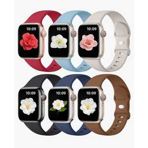 Maledan 6 Pack Bands Compatible for Apple Watch Band 38mm 40mm 41mm 42mm 44mm 45mm 46mm 49mm Women Men, Soft Silicone Sport Replacement Band for iWatch Apple Watch Series 10 9 8 7 6 5 4 3 SE Ultra