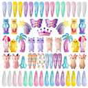 Cocplok Exclusive Non-Slip Metal Hair Clips Set for Girls - 65 Pieces for Kids, Teens Women, Adorable Candy-Colored Cartoon Designs Featuring Animals, Butterflies, Crowns & Stars
