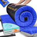 GAIALOOP 3 Inch Memory Foam Camping Mattress, Dual Layer Thick Sleeping Camp Pad for Car Tent Cot, Roll-Up Portable Glamping Floor Bed for Guests Sleepover, Twin: 75*38*3"
