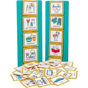 Visual Schedule routine chart for children with pecs cards to support communiation for kids, toddlers, autism, adhd, downs syndrome, dementia.