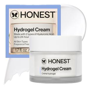 Honest Beauty Hydrogel Cream with Hyaluronic Acid, Lightweight Moisturizing Water, Gentle for Sensitive Skin, Fragrance-Free, Vegan 1.7, fl oz